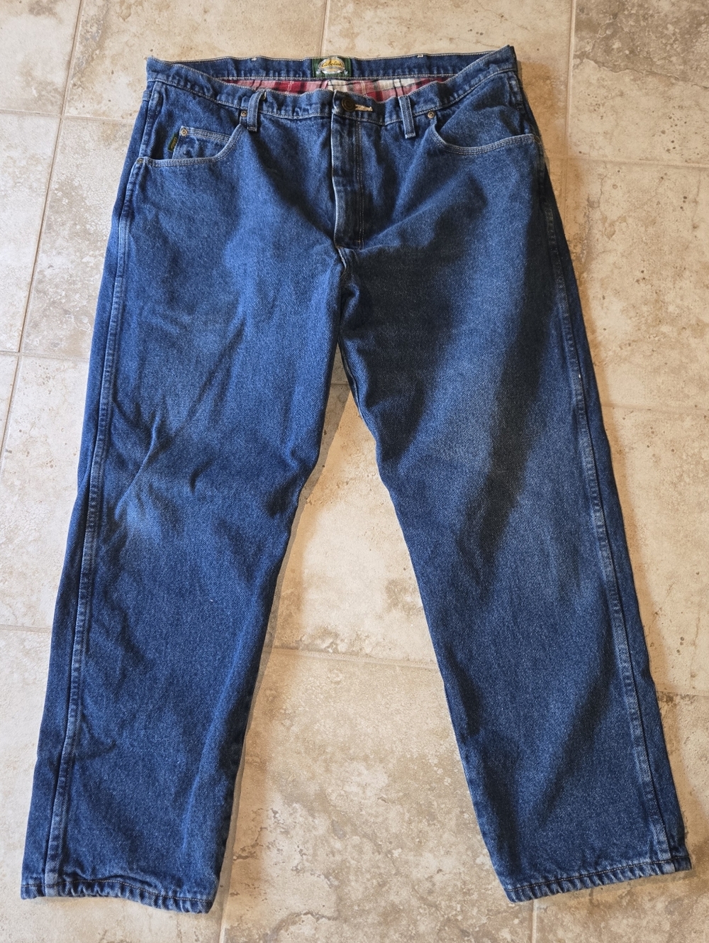 Cabela's dark blue jeans with flannel lining size 40x30
